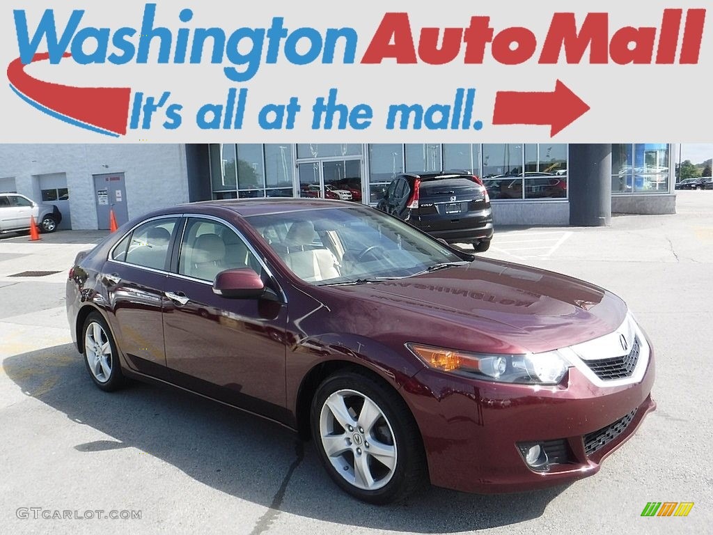 2010 TSX Sedan - Basque Red Pearl / Taupe photo #1