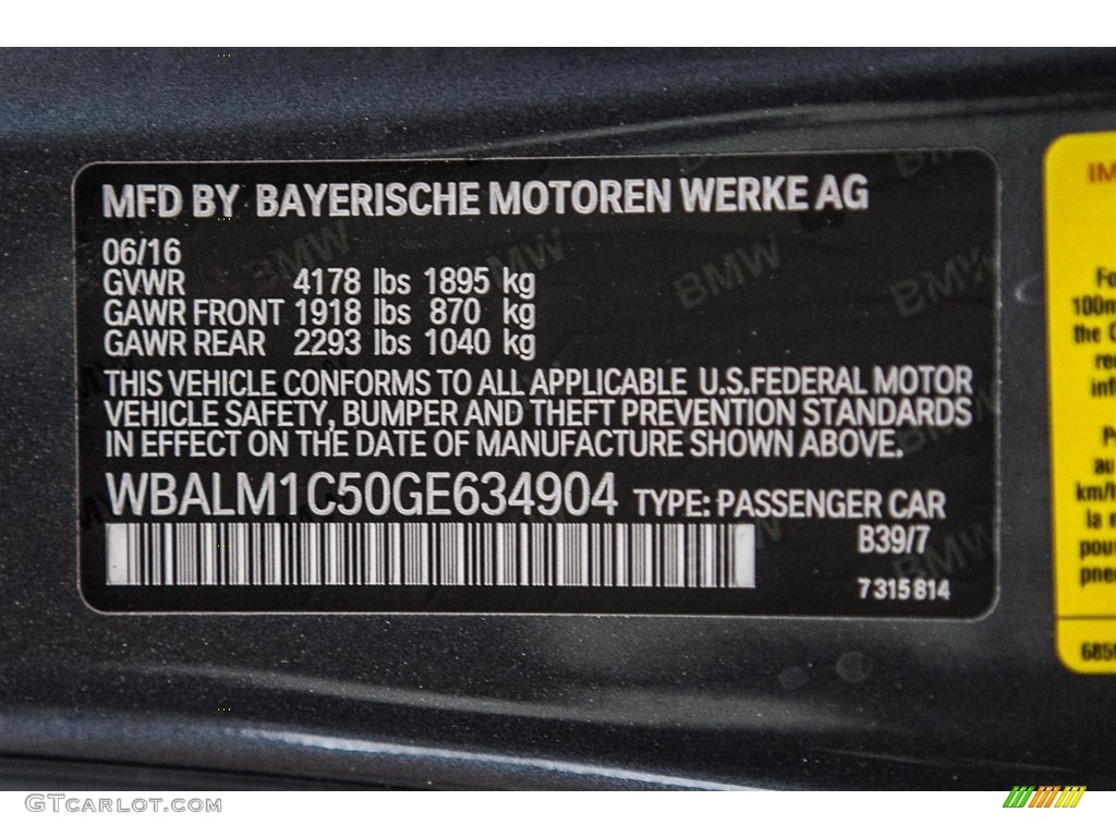 2016 BMW Z4 sDrive35is Color Code Photos