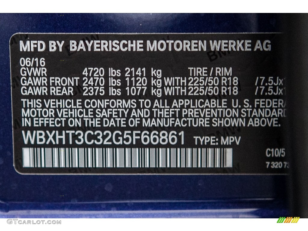 2016 X1 Color Code C10 for Mediterranean Blue metallic Photo #114978146