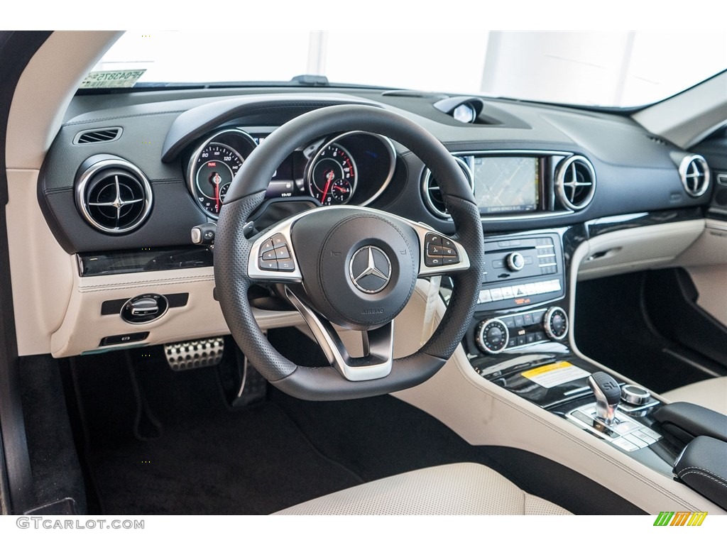 2017 Mercedes-Benz SL 450 Roadster Crystal Grey/Black Dashboard Photo #114982874