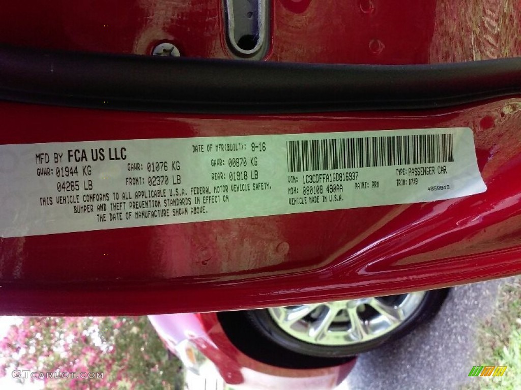 2016 Dart Color Code PRM for Redline 2 Coat Pearl Photo #114984539