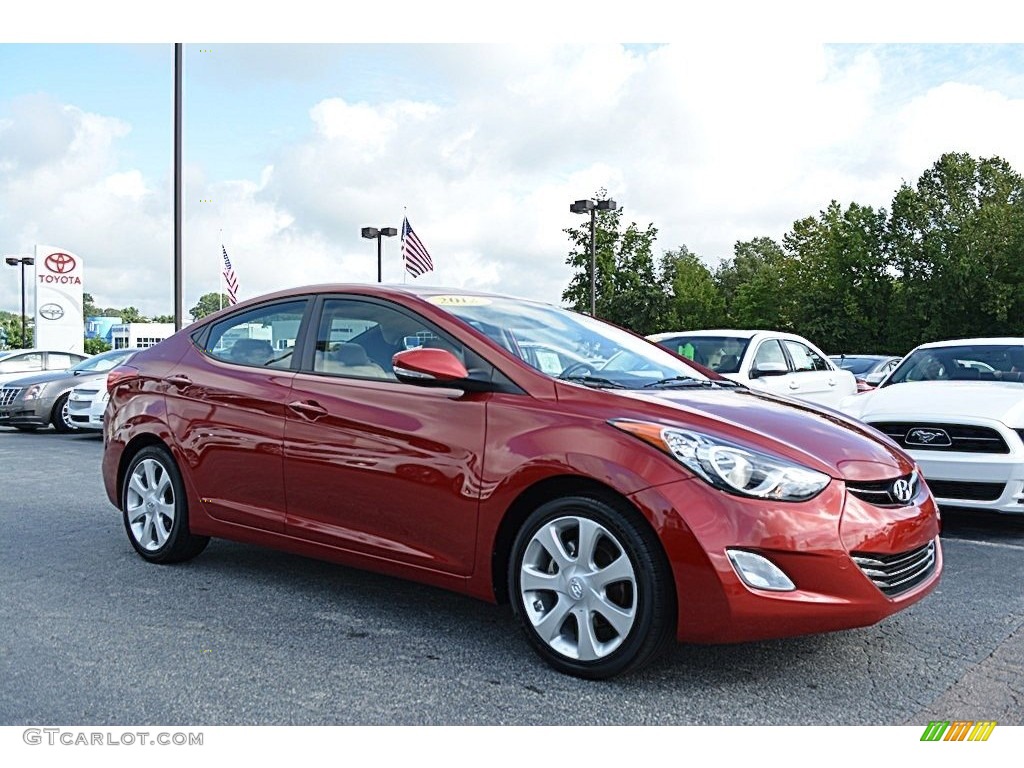 2012 Elantra Limited - Red Allure / Beige photo #1