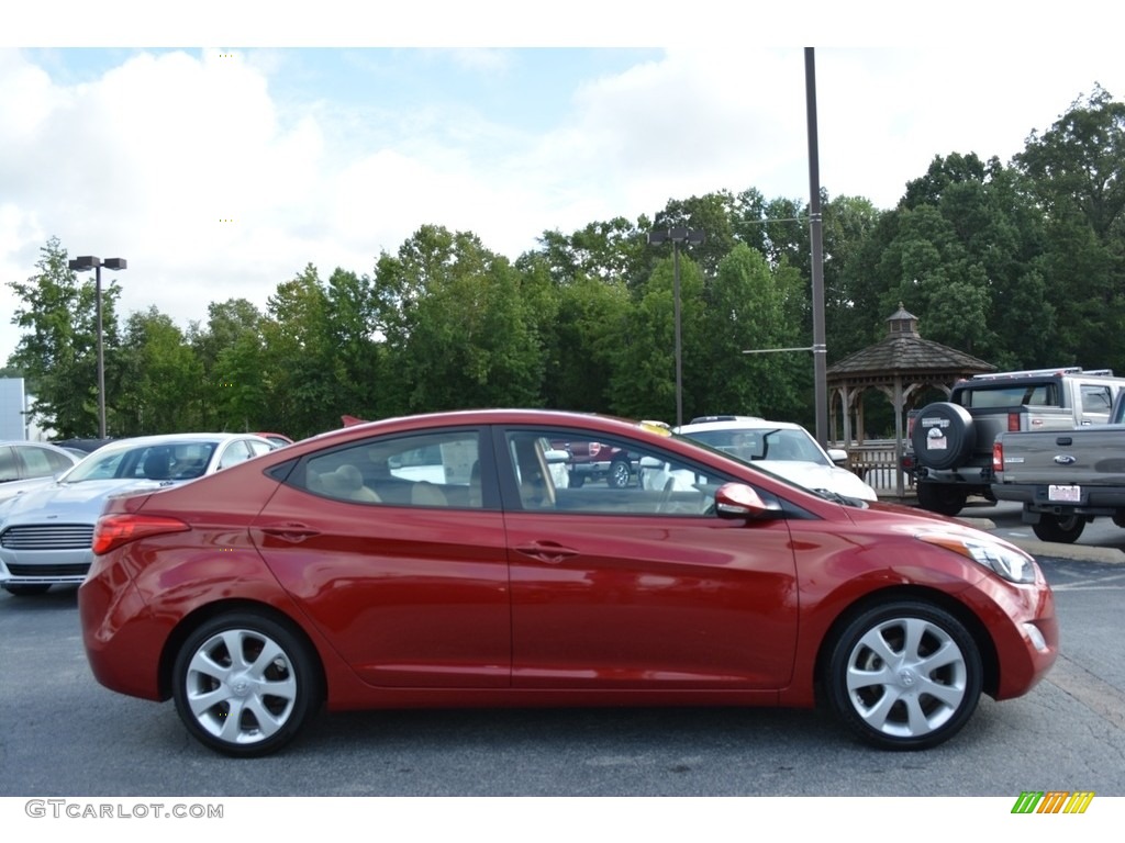 2012 Elantra Limited - Red Allure / Beige photo #2