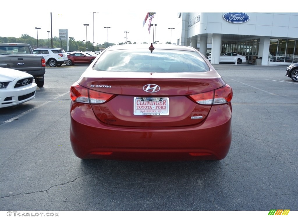 2012 Elantra Limited - Red Allure / Beige photo #4