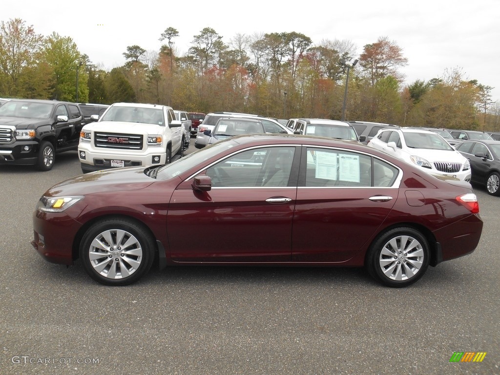 2014 Accord EX-L V6 Sedan - Basque Red Pearl II / Ivory photo #4