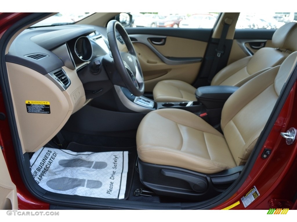 2012 Elantra Limited - Red Allure / Beige photo #10