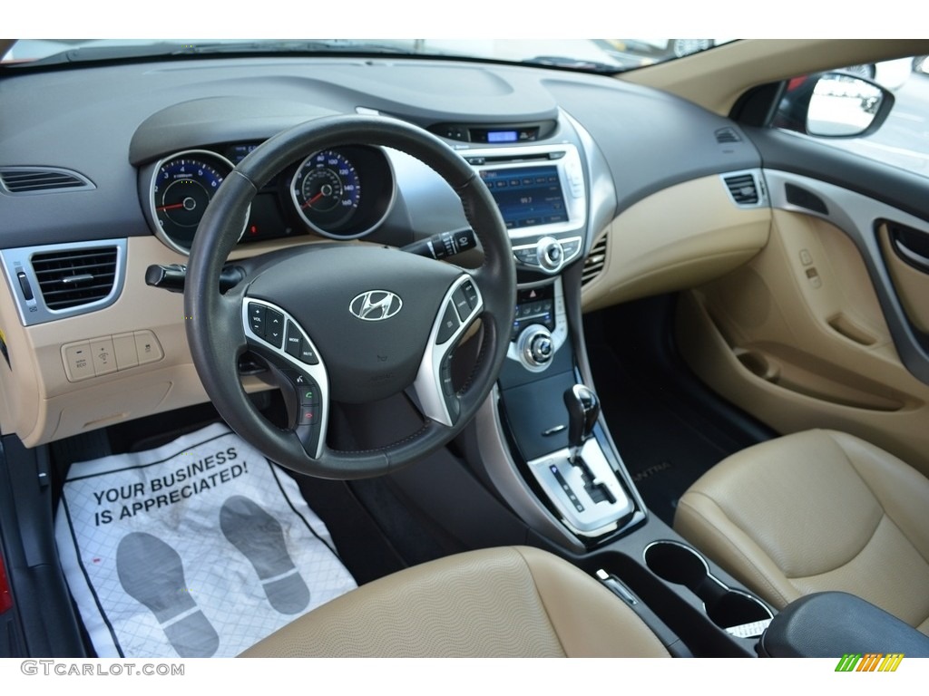2012 Elantra Limited - Red Allure / Beige photo #11