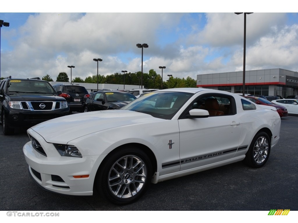 2013 Mustang V6 Premium Coupe - Performance White / Saddle photo #7