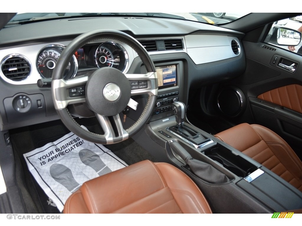 2013 Mustang V6 Premium Coupe - Performance White / Saddle photo #10