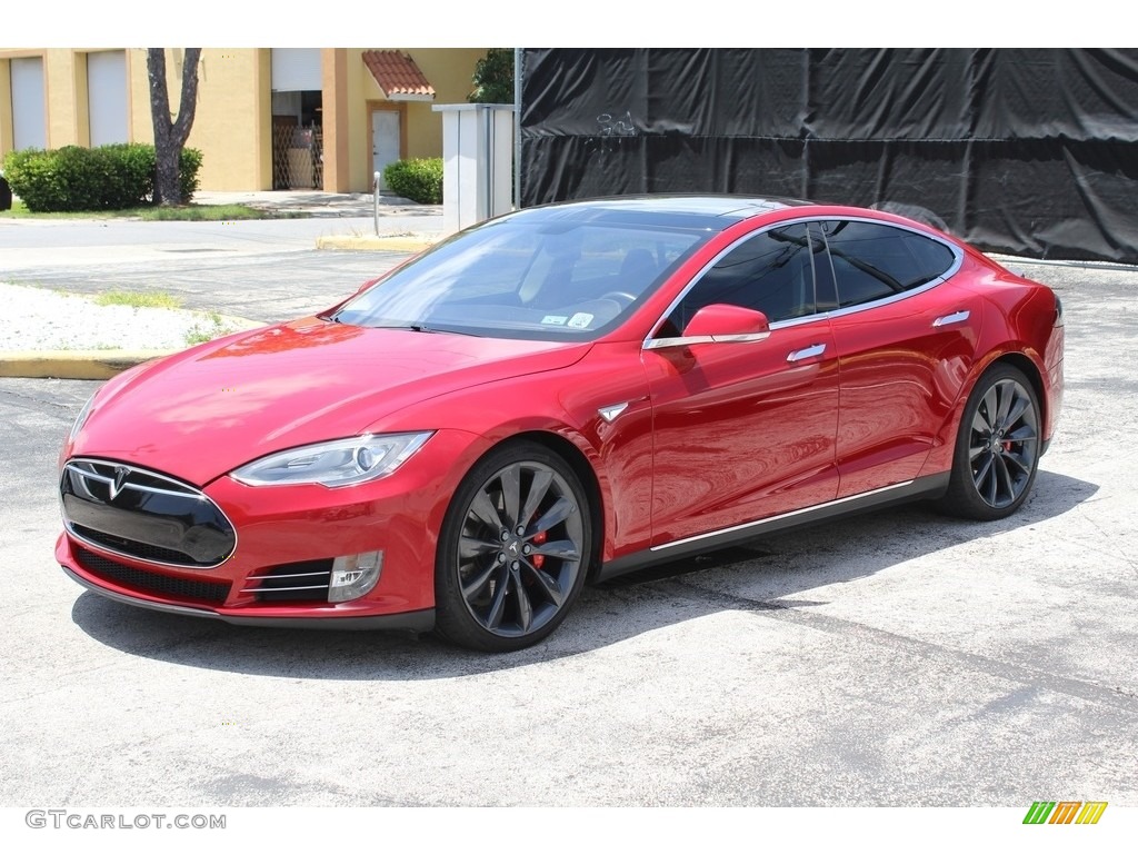 Red Multi-Coat 2014 Tesla Model S P85D Performance Exterior Photo #114997815