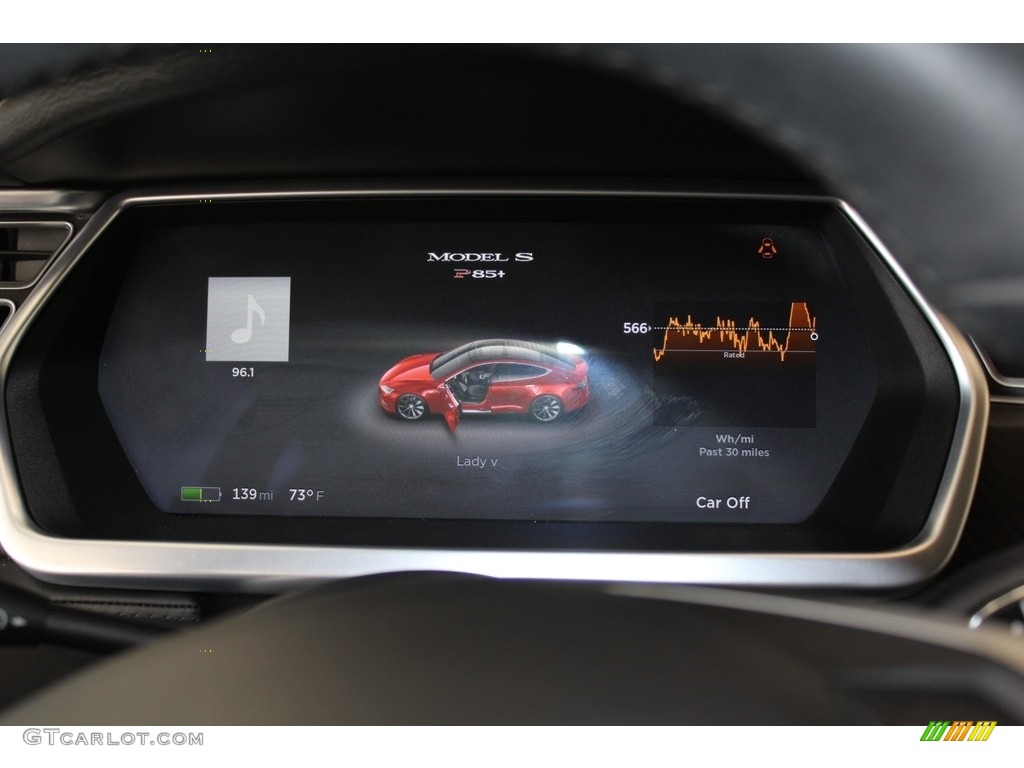 2014 Model S P85D Performance - Red Multi-Coat / Black photo #12