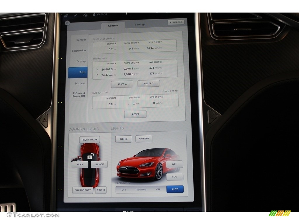 2014 Model S P85D Performance - Red Multi-Coat / Black photo #15