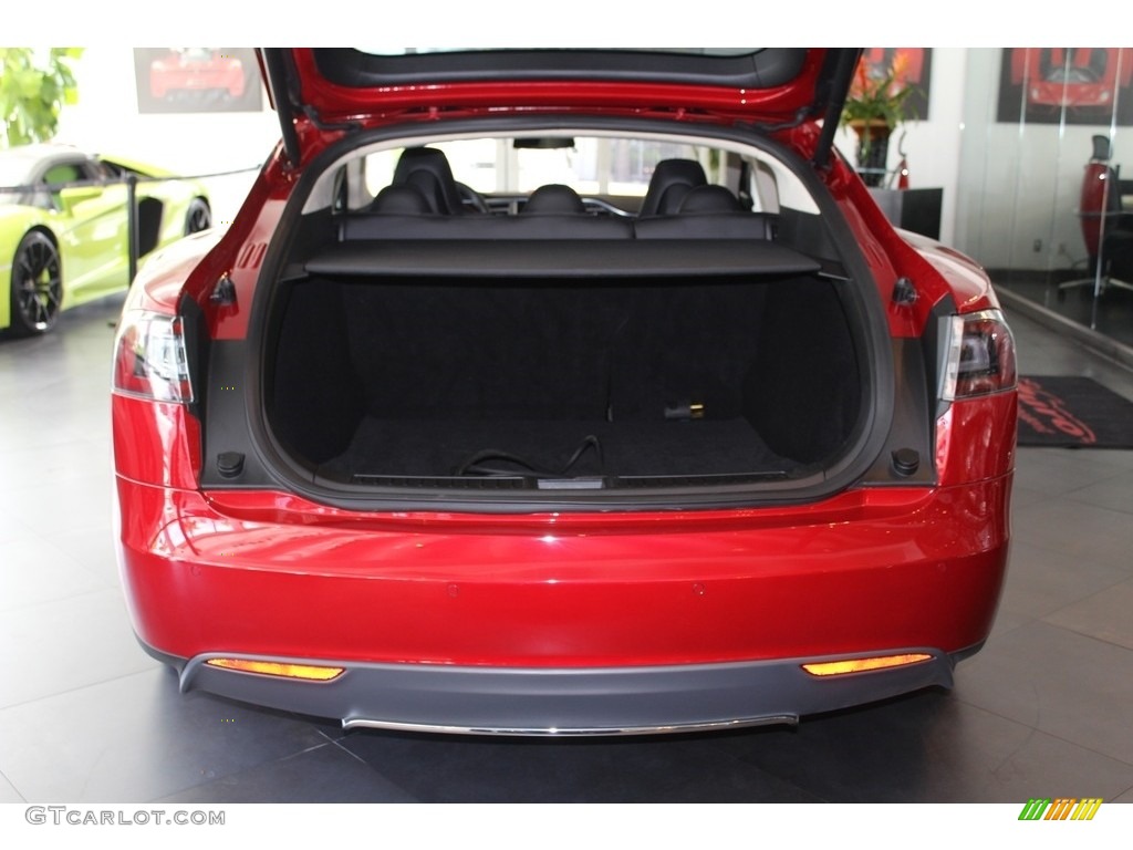 2014 Model S P85D Performance - Red Multi-Coat / Black photo #22