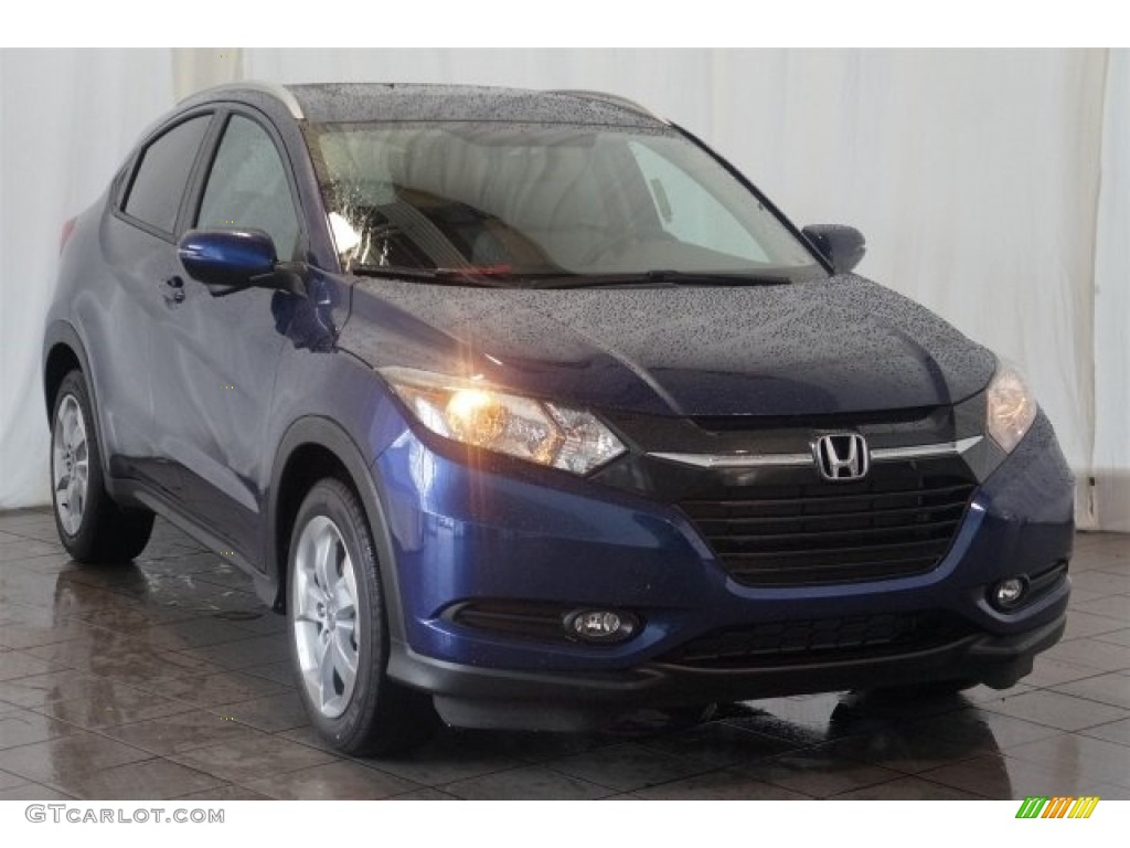 2016 HR-V EX-L Navi - Deep Ocean Pearl / Gray photo #2