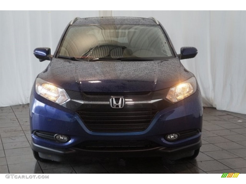 2016 HR-V EX-L Navi - Deep Ocean Pearl / Gray photo #3