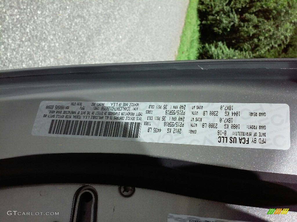 2017 Compass Color Code PSC for Billet Silver Metallic Photo #115017973