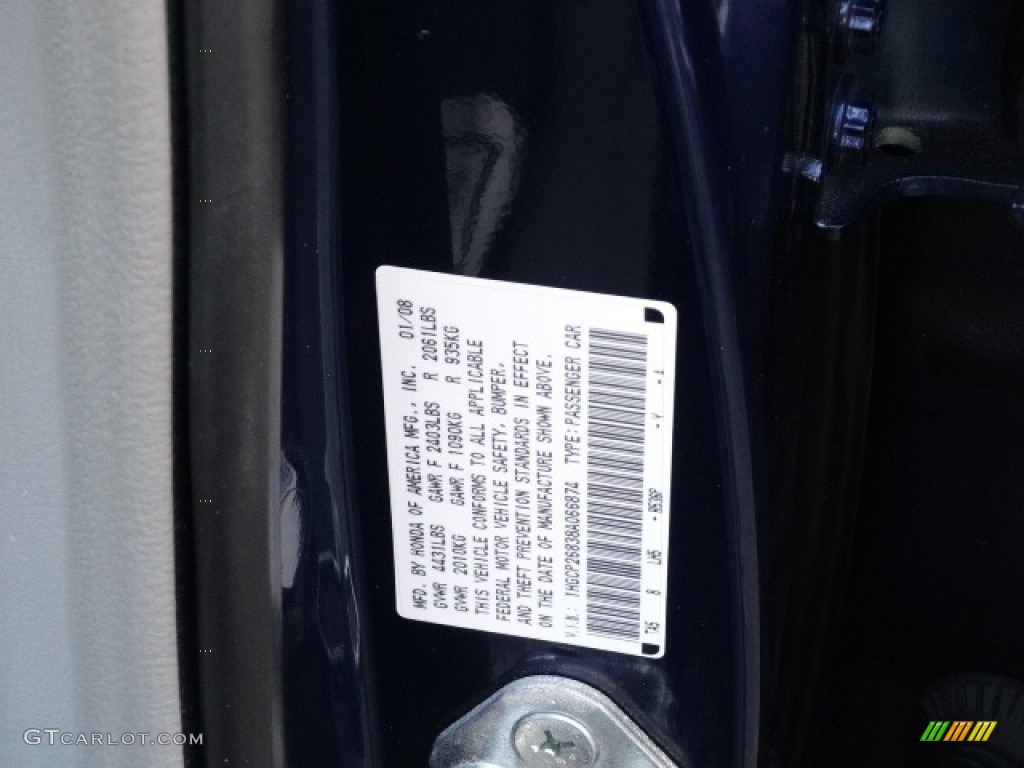 2008 Accord EX-L Sedan - Royal Blue Pearl / Ivory photo #11