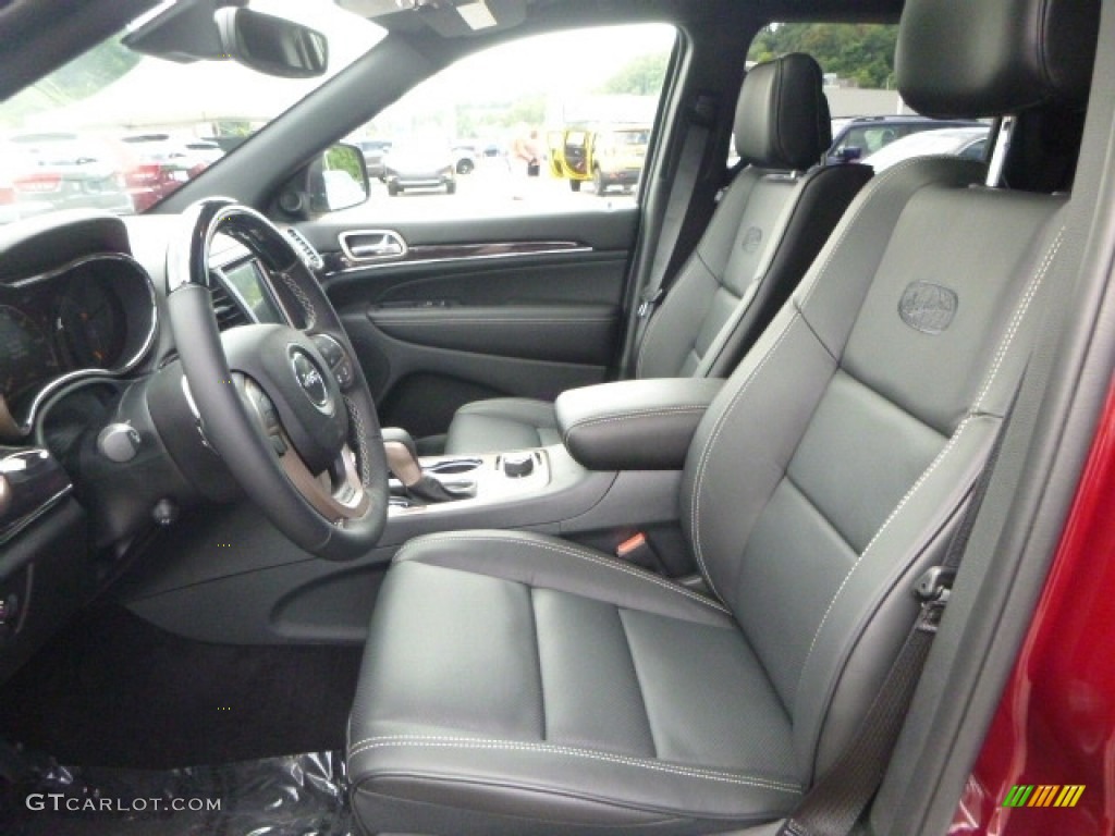 Black Interior 2017 Jeep Grand Cherokee Overland 4x4 Photo #115029681