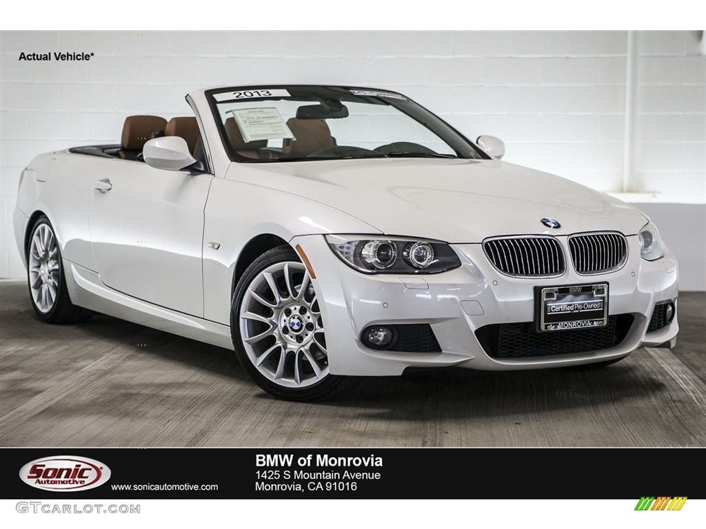 2013 3 Series 328i Convertible - Mineral White Metallic / Saddle Brown photo #1