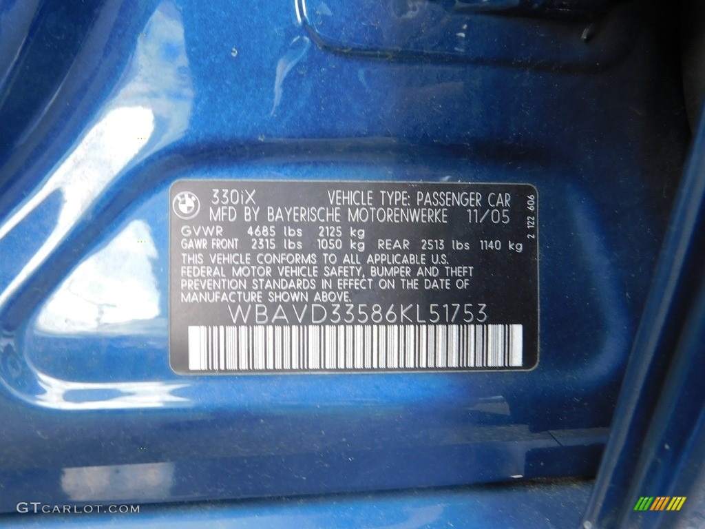 2006 3 Series 330xi Sedan - Monaco Blue Metallic / Terra/Black Dakota Leather photo #28