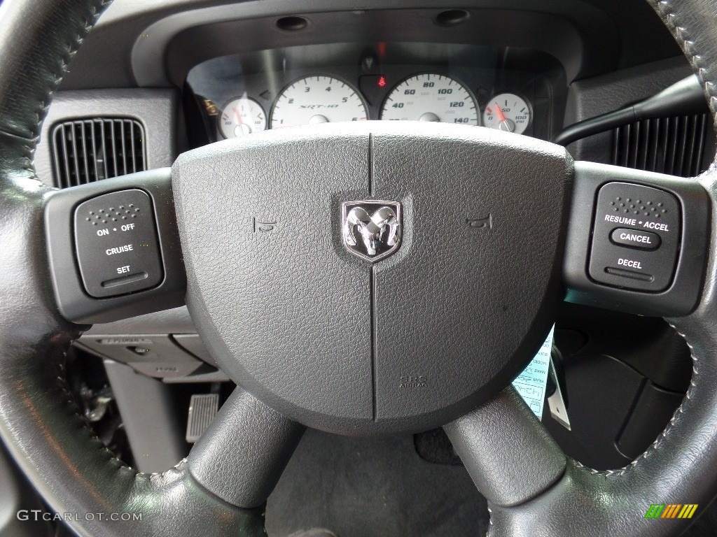 2005 Dodge Ram 1500 SRT-10 Quad Cab Dark Slate Gray Steering Wheel Photo #115036152