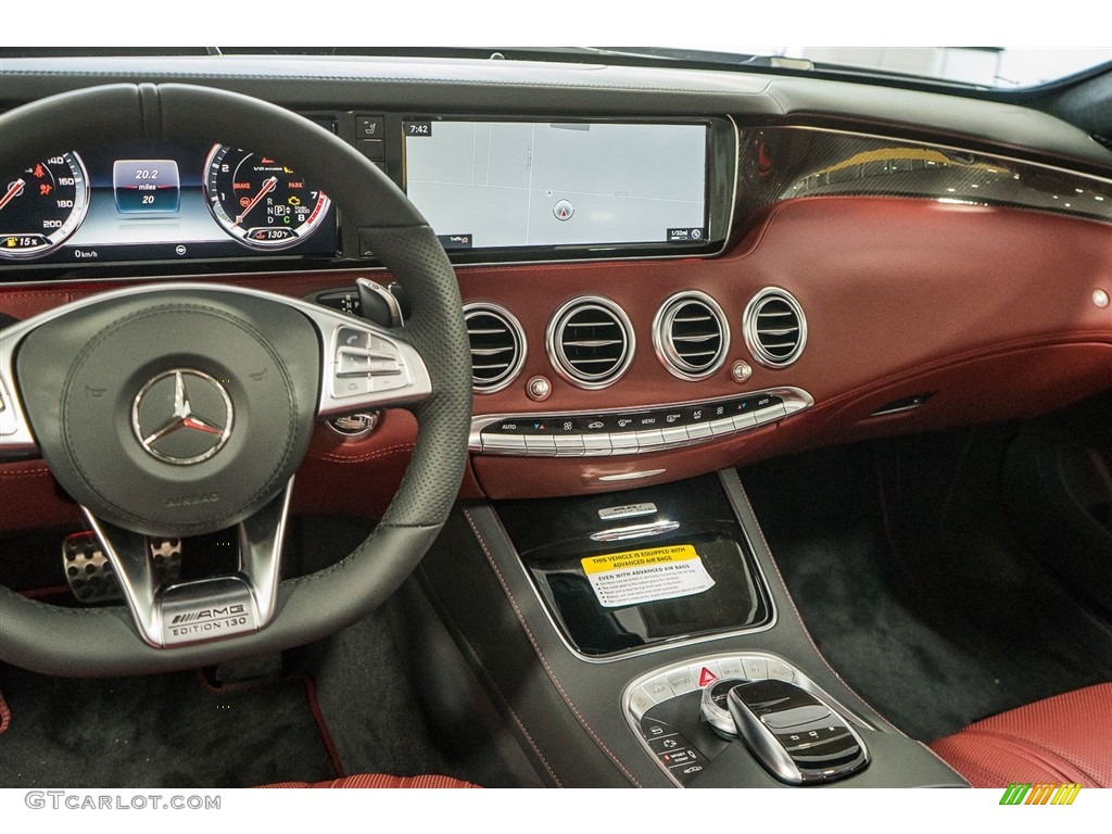 2017 Mercedes-Benz S 63 AMG 4Matic Cabriolet designo Bengal Red/Black Dashboard Photo #115036494