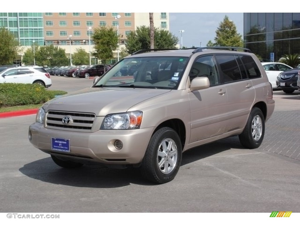 2004 Highlander V6 - Vintage Gold Metallic / Ivory photo #3