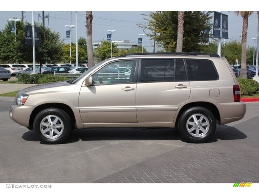 2004 Highlander V6 - Vintage Gold Metallic / Ivory photo #4