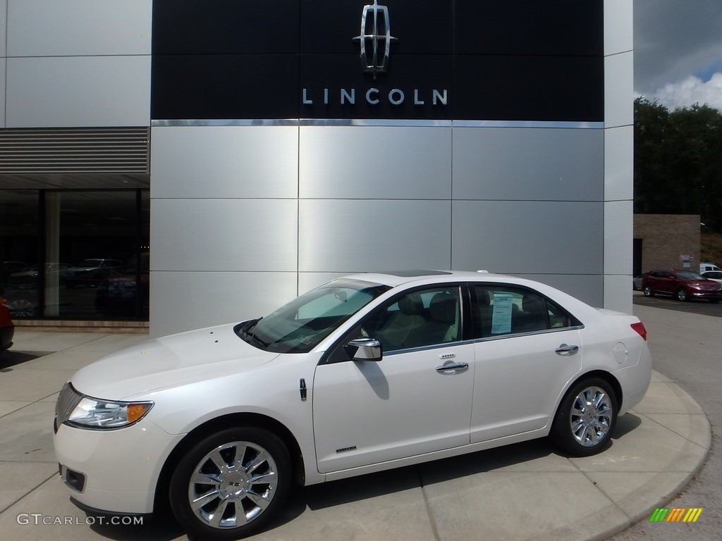 2012 MKZ Hybrid - White Platinum Metallic Tri-Coat / Light Camel photo #1