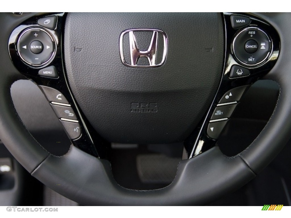 2017 Honda Accord Touring Sedan Black Steering Wheel Photo #115041906