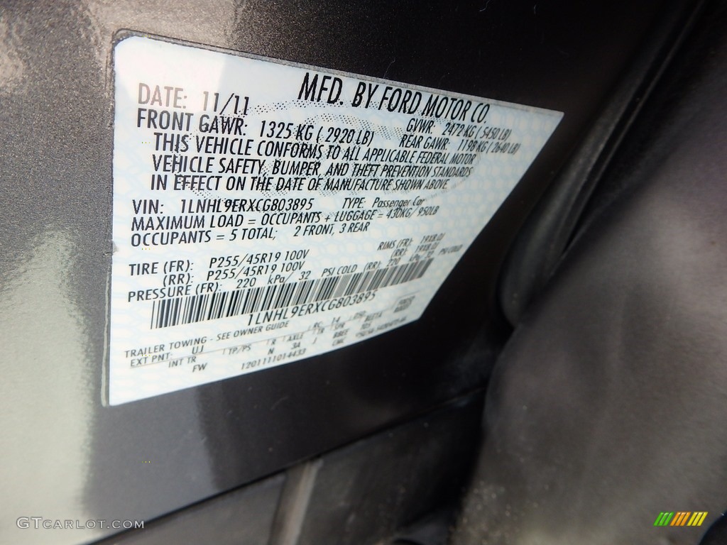 2012 MKS AWD - Sterling Gray Metallic / Charcoal Black photo #23
