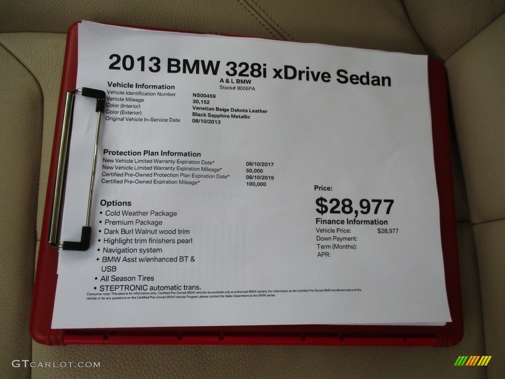 2013 3 Series 328i xDrive Sedan - Jet Black / Venetian Beige photo #12