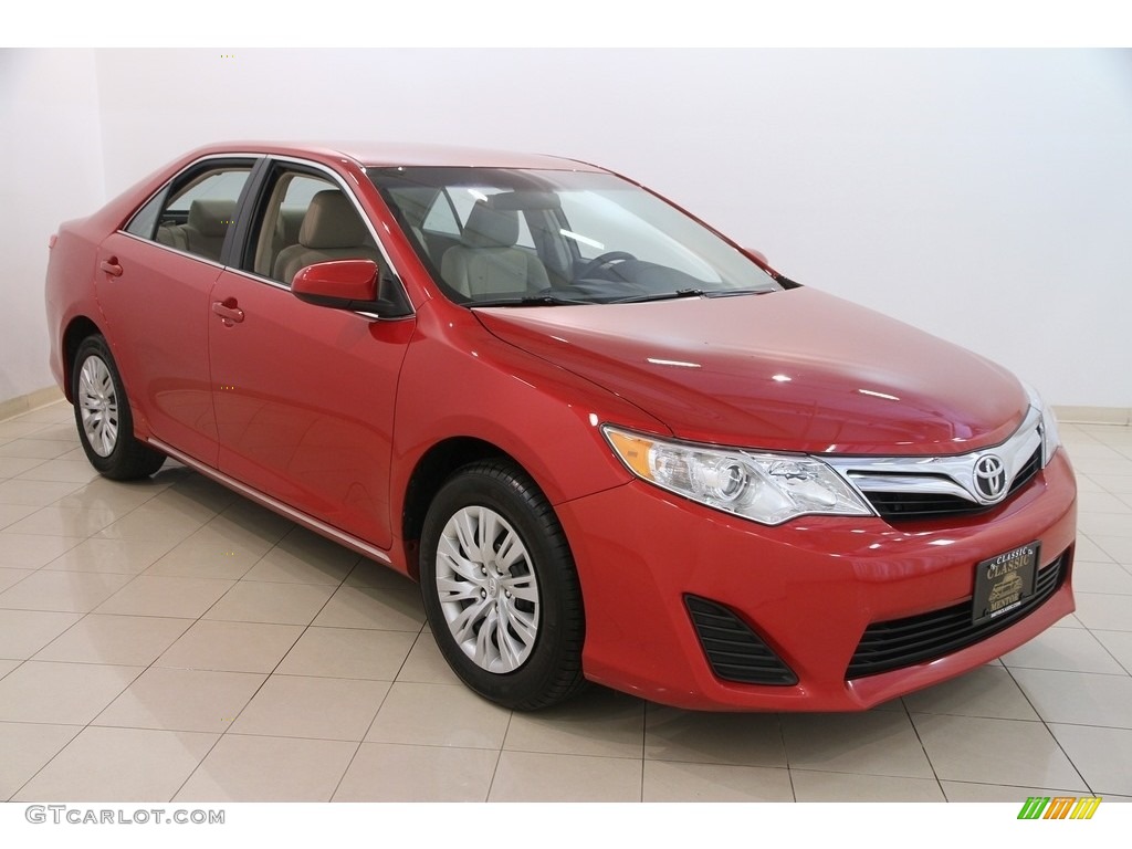 2013 Camry LE - Barcelona Red Metallic / Ivory photo #1