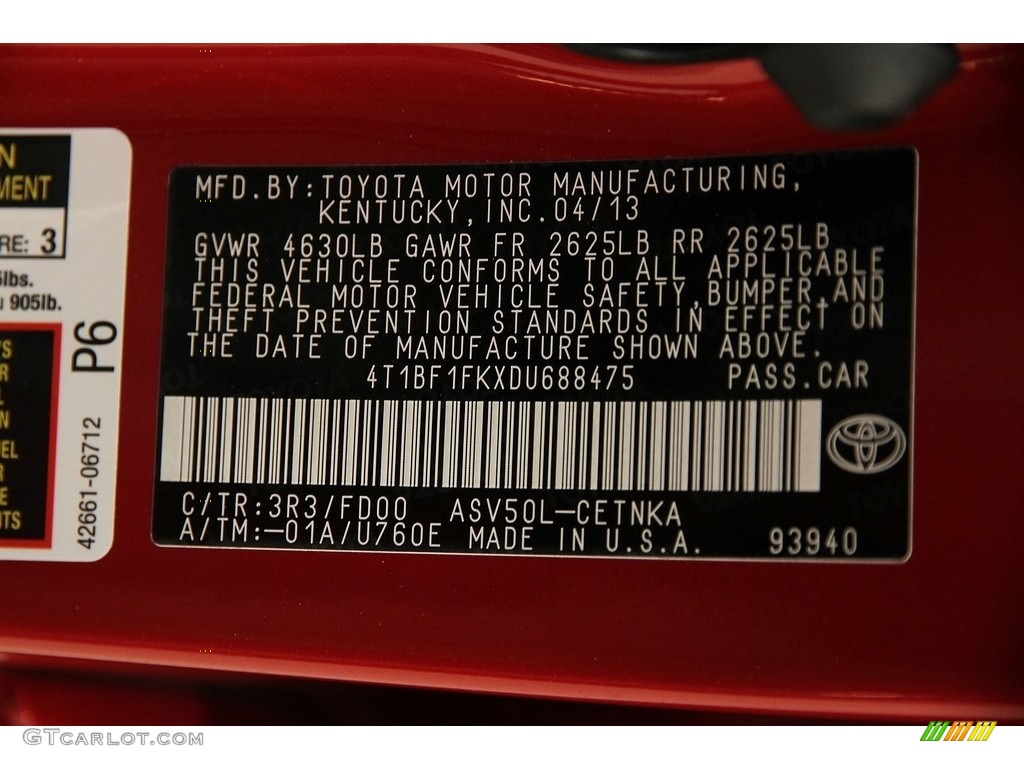 2013 Camry LE - Barcelona Red Metallic / Ivory photo #27