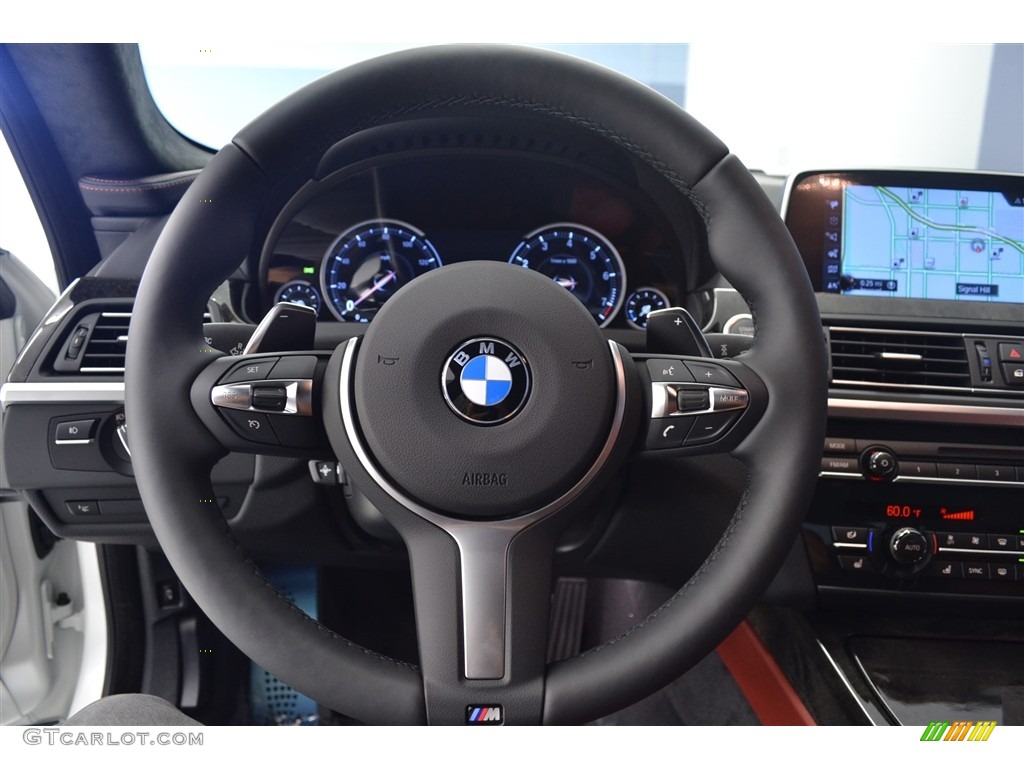 2017 BMW 6 Series 640i Gran Coupe Vermilion Red Steering Wheel Photo #115058790