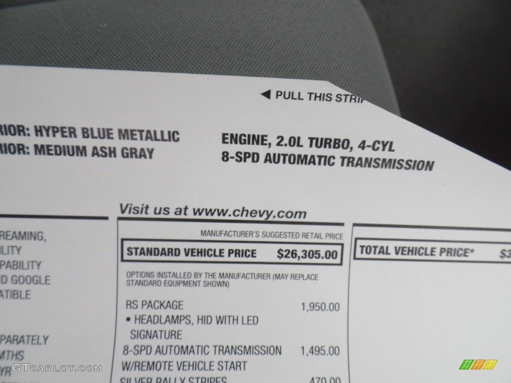 2017 Chevrolet Camaro LT Coupe Window Sticker Photo #115061283
