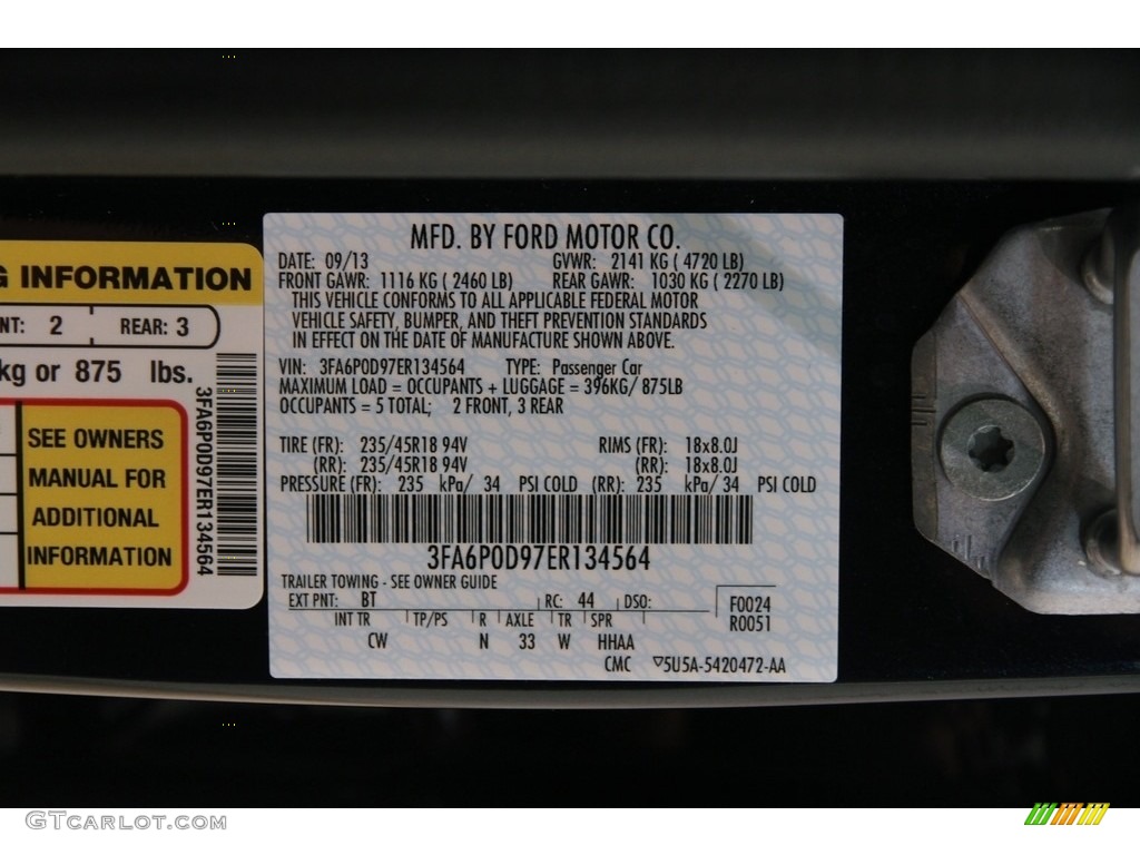 2014 Fusion Titanium AWD - Dark Side / Charcoal Black photo #18