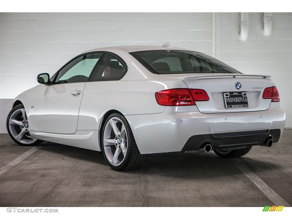 2013 3 Series 335i Coupe - Mineral White Metallic / Coral Red/Black photo #10