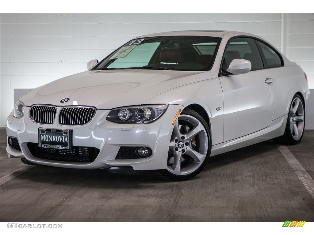 2013 3 Series 335i Coupe - Mineral White Metallic / Coral Red/Black photo #14