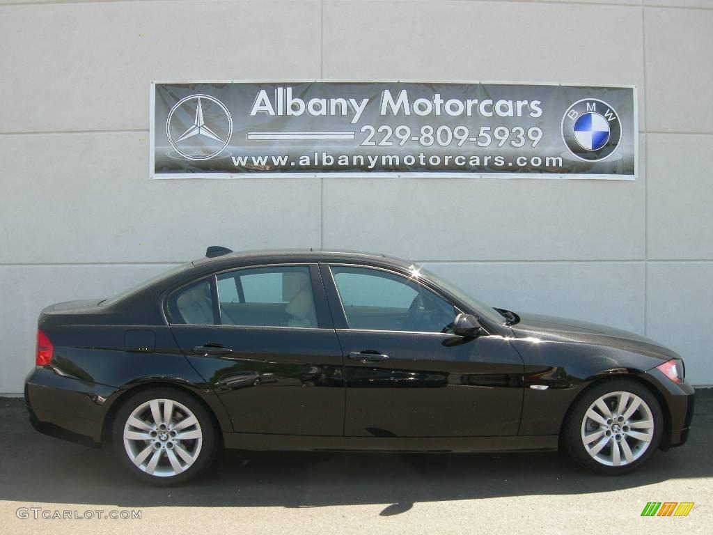 2006 3 Series 325i Sedan - Jet Black / Beige photo #13