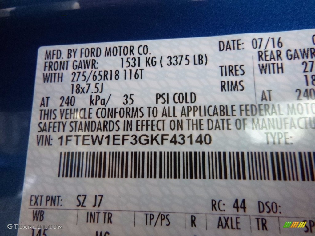 2016 F150 XLT SuperCrew 4x4 - Blue Flame / Medium Earth Gray photo #14