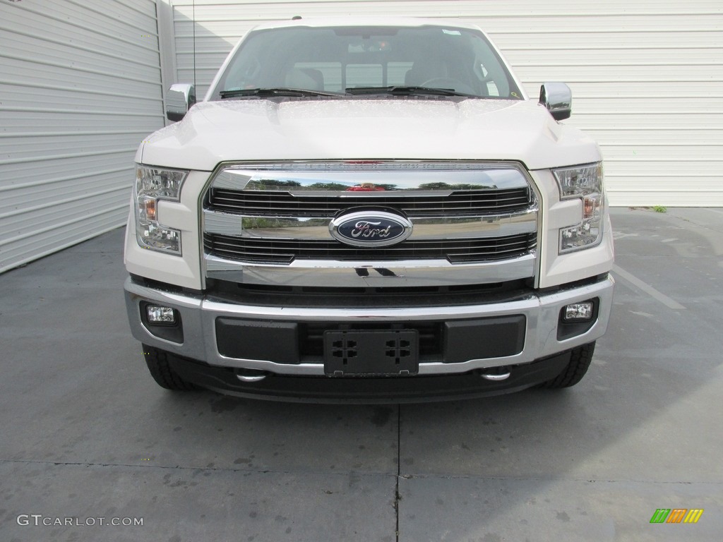2016 F150 Lariat SuperCrew 4x4 - Oxford White / Medium Earth Gray photo #8
