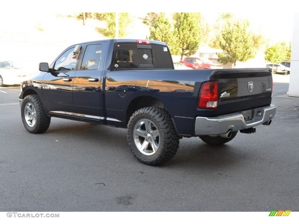 2012 Ram 1500 SLT Quad Cab 4x4 - True Blue Pearl / Dark Slate Gray/Medium Graystone photo #4