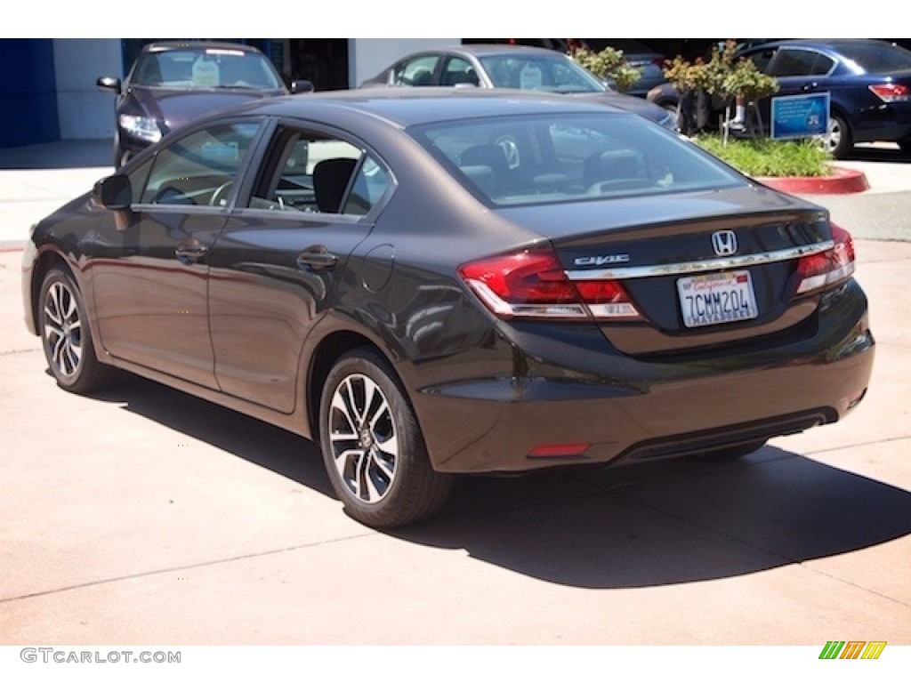 2013 Civic EX Sedan - Kona Coffee Metallic / Black photo #2