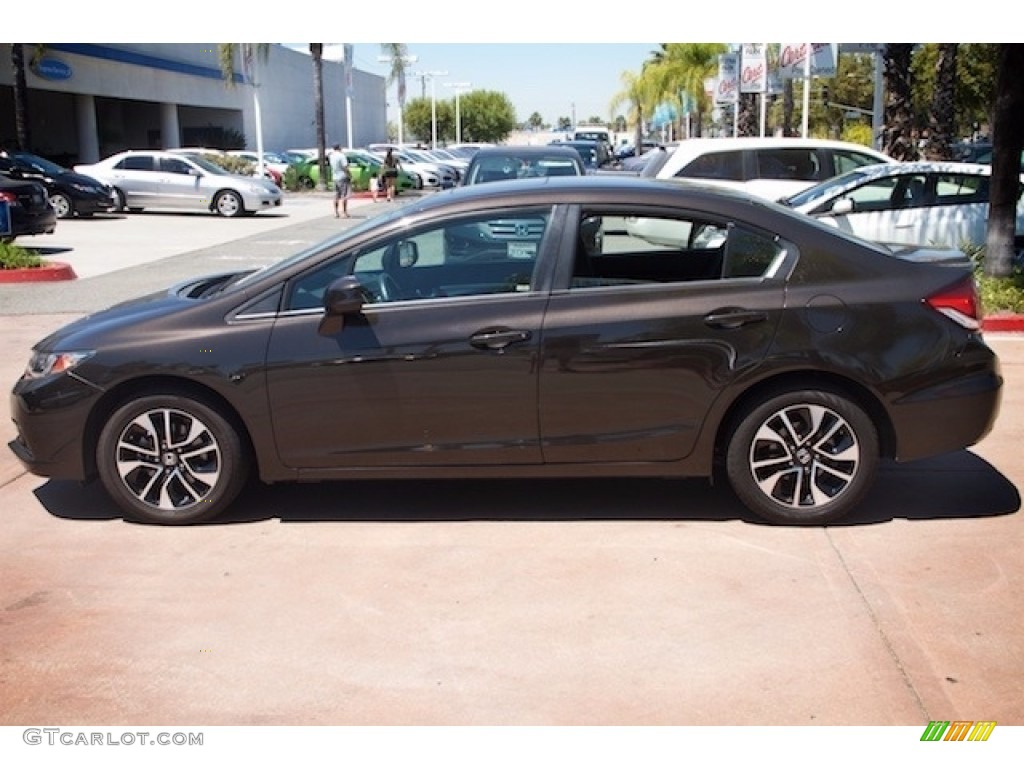 2013 Civic EX Sedan - Kona Coffee Metallic / Black photo #9
