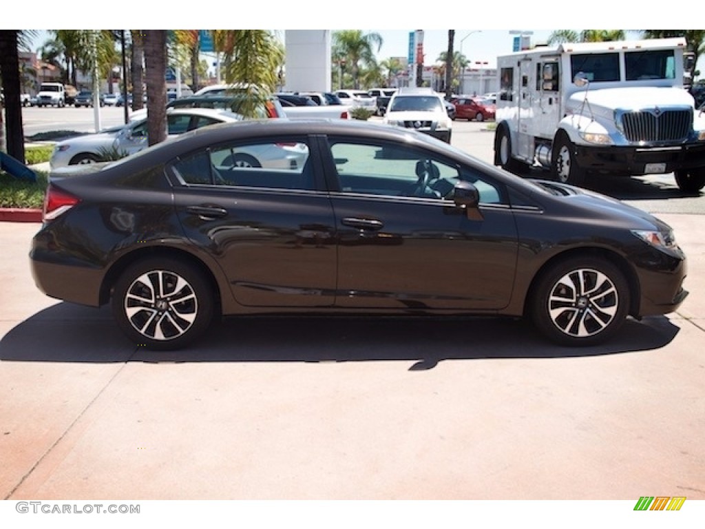 2013 Civic EX Sedan - Kona Coffee Metallic / Black photo #12