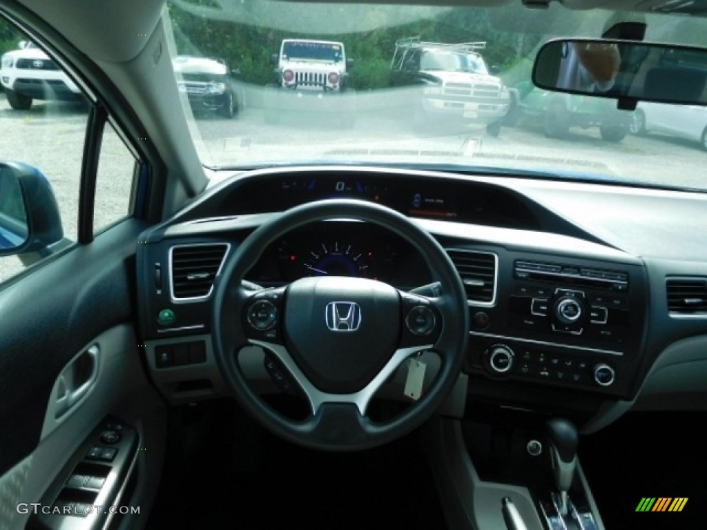 2015 Civic LX Sedan - Dyno Blue Pearl / Gray photo #6