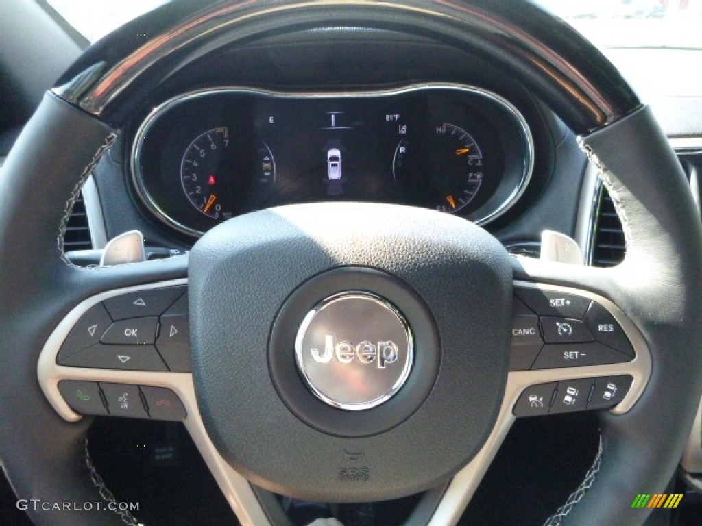 2017 Jeep Grand Cherokee Overland 4x4 Black Steering Wheel Photo #115098979