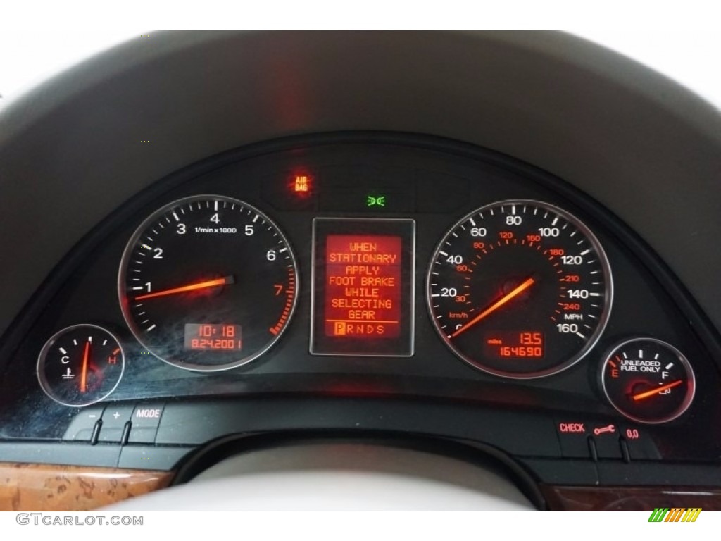 2002 Audi A4 3.0 quattro Sedan Gauges Photo #115110021