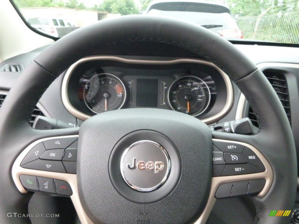 2017 Jeep Cherokee 75th Anniversary Edition 4x4 Black Steering Wheel Photo #115111800